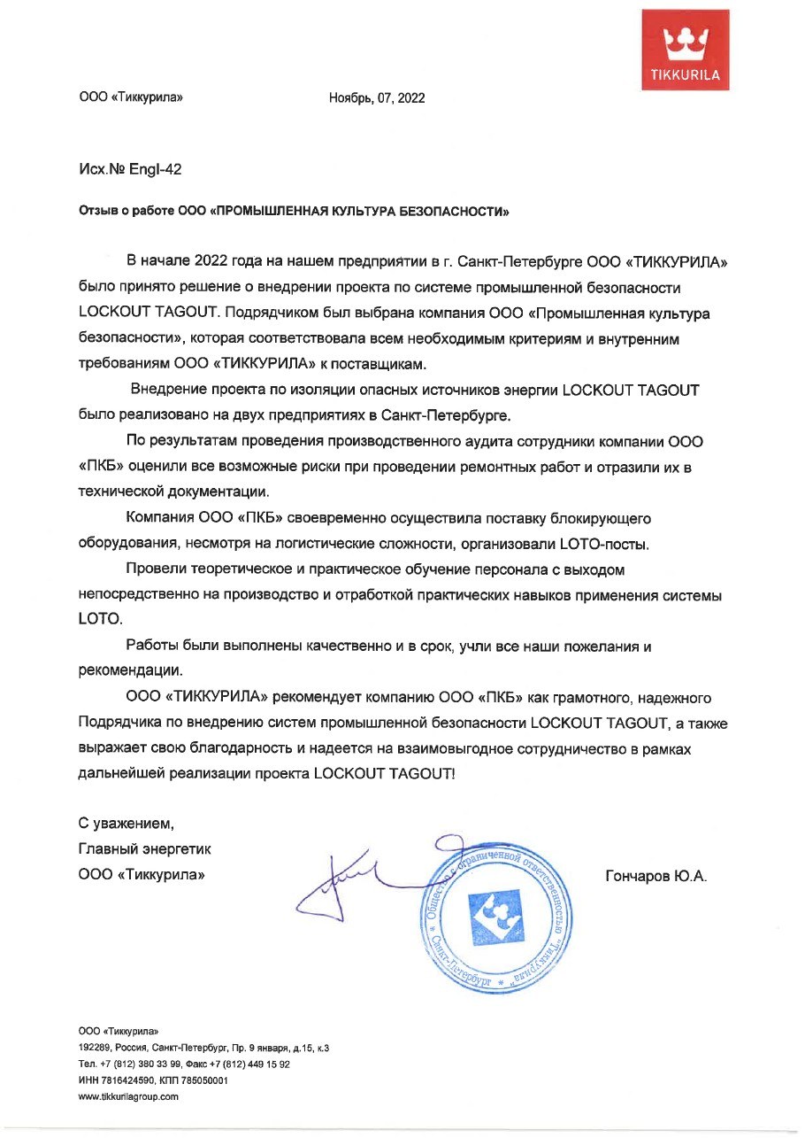 Первая страница отзыва: Тиккурила