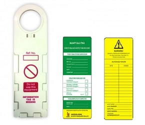 Держатель бирки лесов  BD-P33 с вставкой на англ.яз.